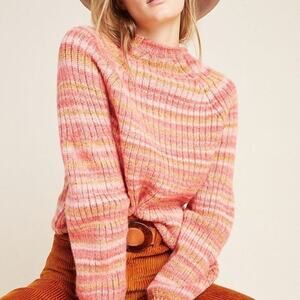 NEW Anthropologie T.La Drea Space-Dyed Mock Neck Sweater, Size Medium, NWT